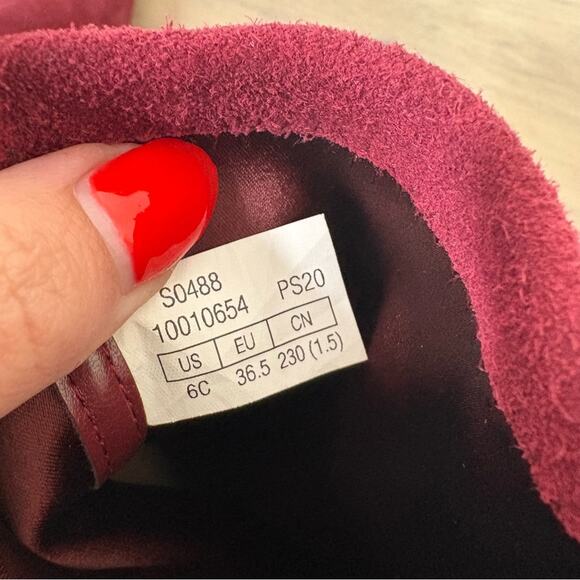 STUART WEITZMAN Yuliana 60 Chelsea Suede Rosewood Red Boot Size 6 - Picture 9 of 10